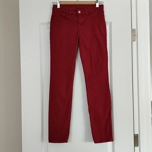 J Brand 811 skinny twill pant in Black Cherry, 26
